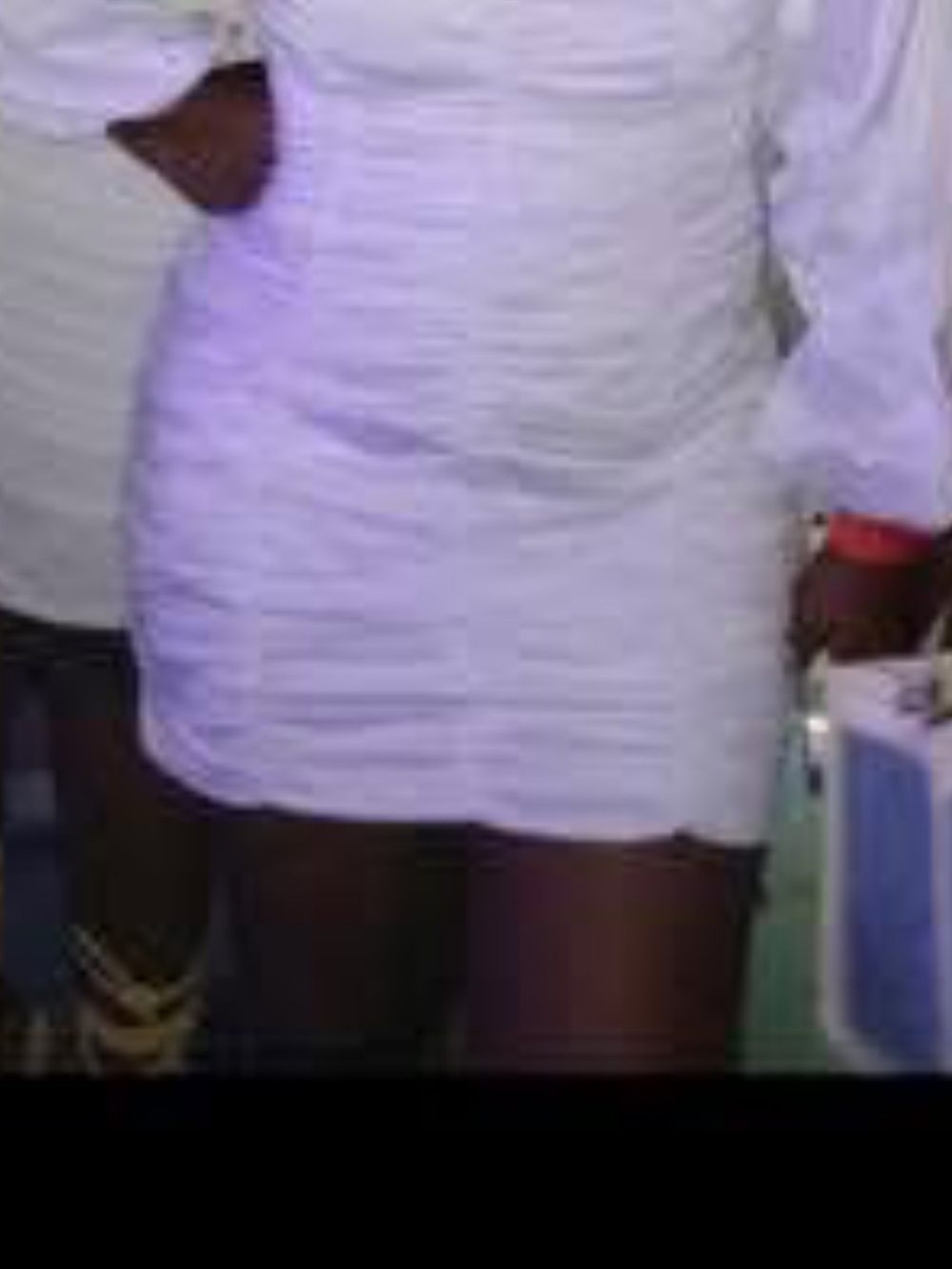 White Ruched Off-Shoulder Dress - Picture 9 of 9